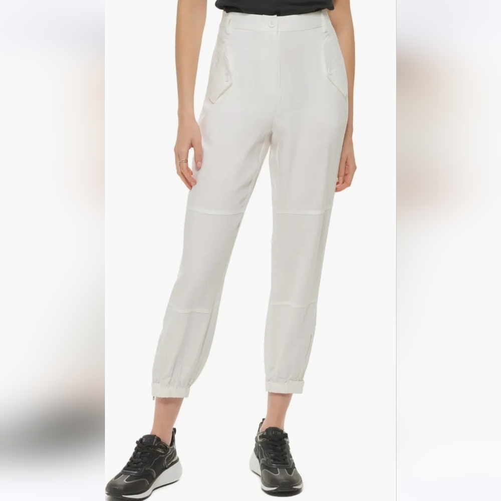 NWT Dkny Zip Cuff Woven Joggers